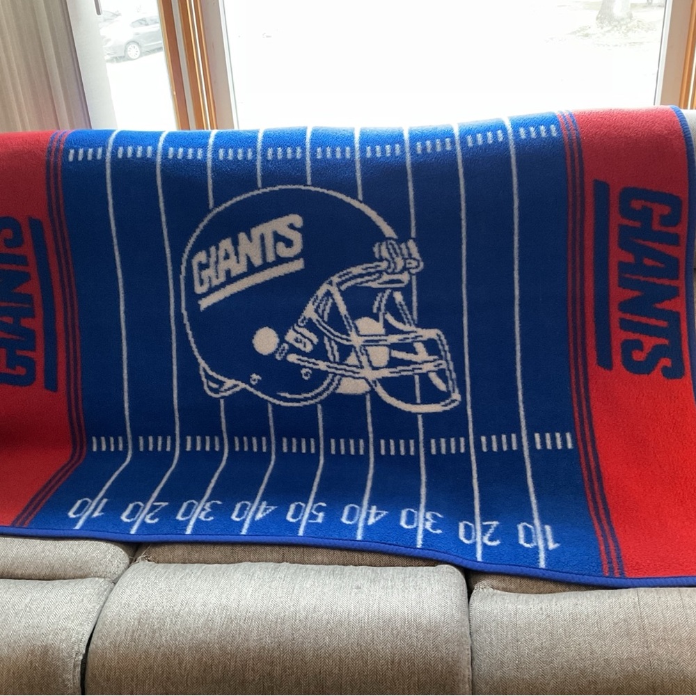 Northwest Blue Giants Blanket with White Accents .